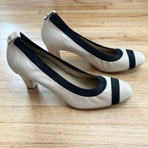 -- Stuart Weitzman Black and Leather Slip On Heels